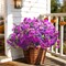 Fake Flowers 16Pcs Artificial Pansy Silk Flowers UV Resistant for Outdoor Planters, Realistic Faux Pansies for Porch Patio Window Box Decor (Deep Purple & Light Purple)